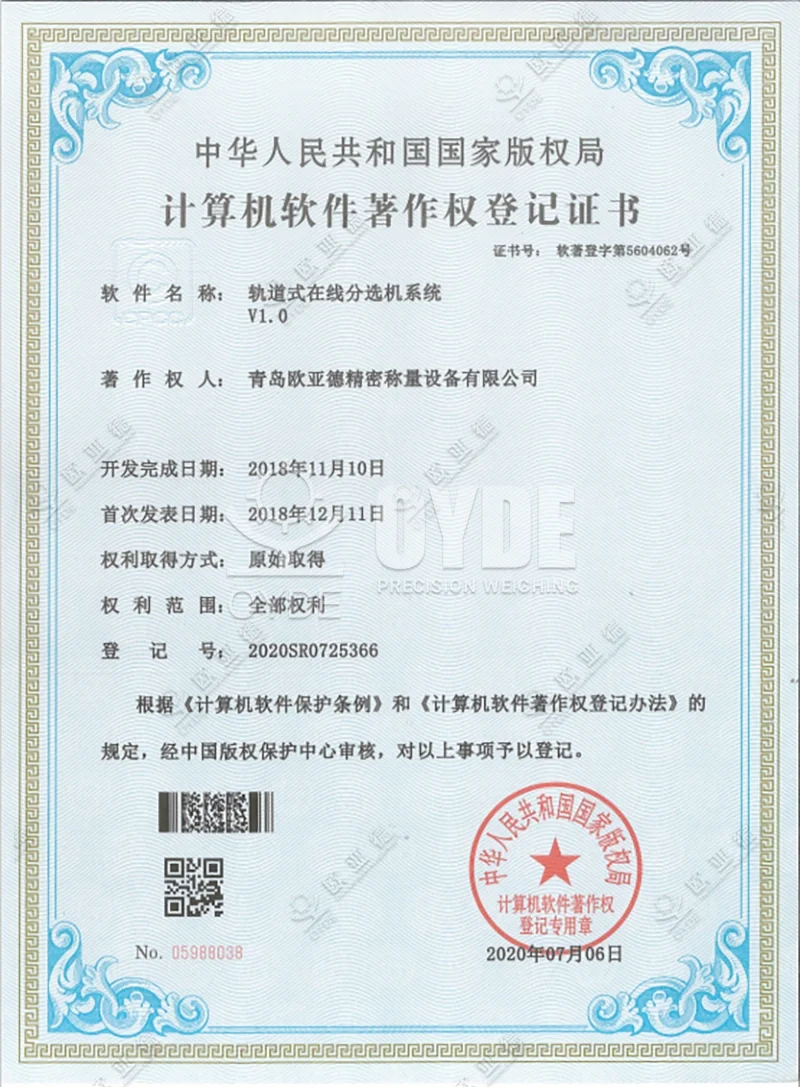轨道式在线分选机系统